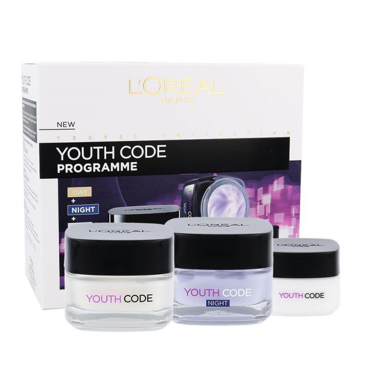 L&#039;Oréal Paris Youth Code Youth Booster Σετ δώρου ημερήσια φροντίδα προσώπου 50 ml + νυκτερινή φροντίδα προσώπου  50 ml +κρέμα ματίων  15 ml