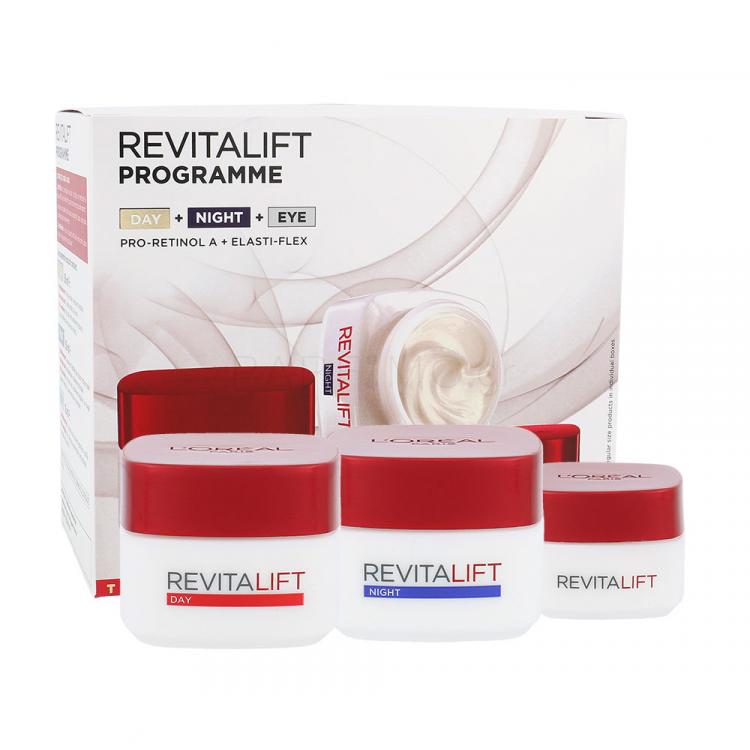 L'Oréal Paris Revitalift Σετ δώρου ημερήσια φροντίδα προσώπου 50 ml + νυκτερινή φροντίδα προσώπου  50 ml + κρέμα ματίων  15 ml