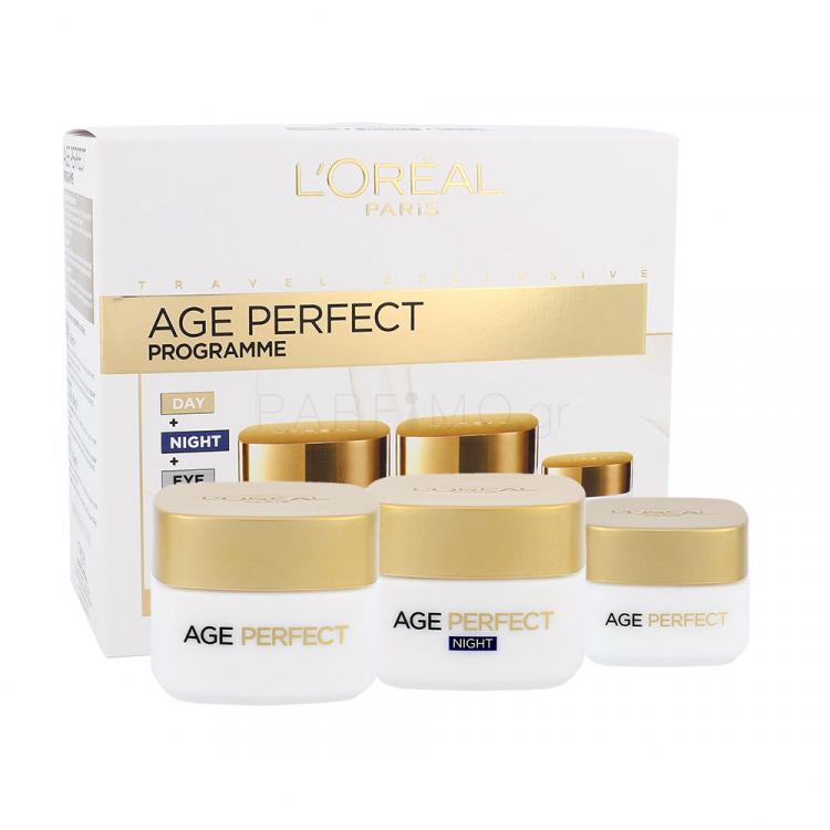 L&#039;Oréal Paris Age Perfect Σετ δώρου ημερήσια φροντίδα προσώπο 50 ml + νυκτερινή φροντίδα προσώπου 50 ml + κρέμα ματίων  15 ml