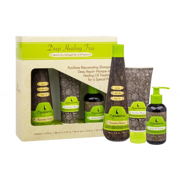 Macadamia Professional Rejuvenating Σετ δώρου σαμπουάν  Rejuvenating Shampoo 300 ml + μάσκα μαλλιών  Deep Repair Masque 100 ml + λάδι μαλλιών  Healing Oil Treatment 125 ml