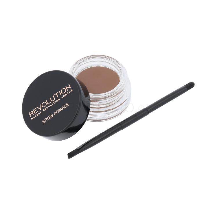 Makeup Revolution London Brow Pomade With Double Ended Brush Τζέλ φρυδιών για γυναίκες 2,5 gr Απόχρωση Soft Brown