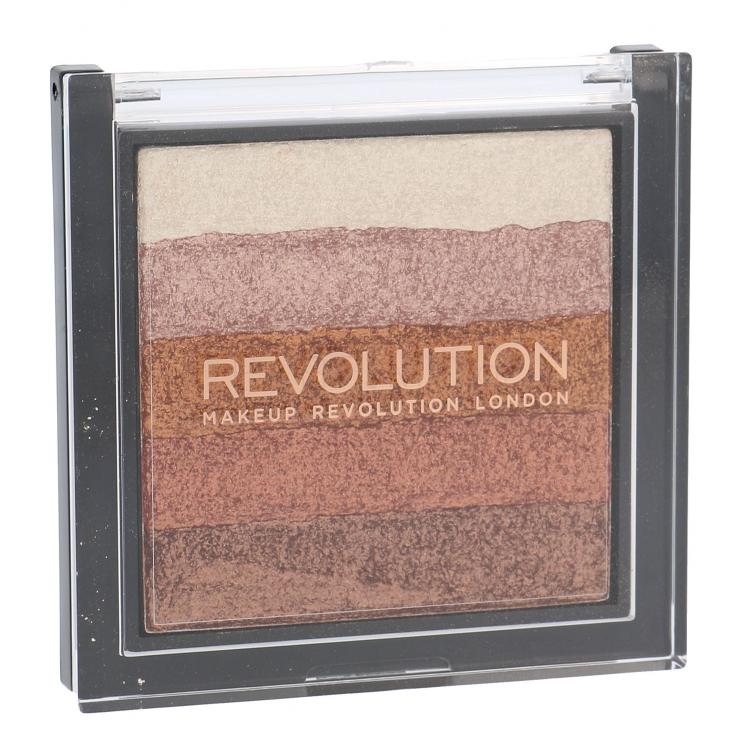 Makeup Revolution London Shimmer Brick Highlighter για γυναίκες 7 gr Απόχρωση Rose Gold