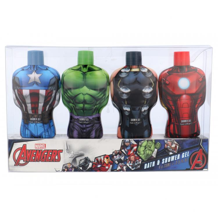 Marvel Avengers Σετ δώρου αφρόλουτρο 4x 75ml - Hulk + Thor + Iron Man + Captain America