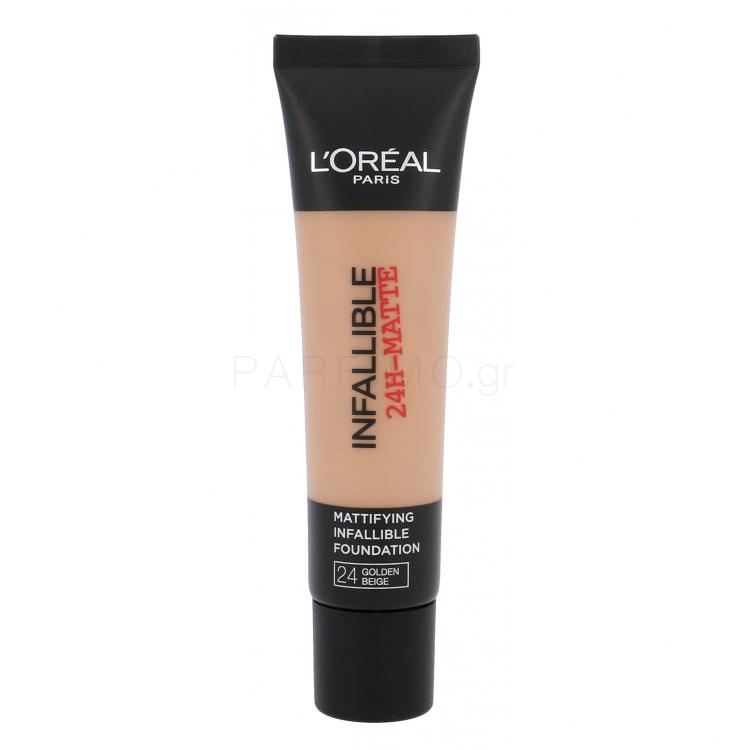 L&#039;Oréal Paris Infaillible 24h-Matte Make up για γυναίκες 35 ml Απόχρωση 24 Golden Beige