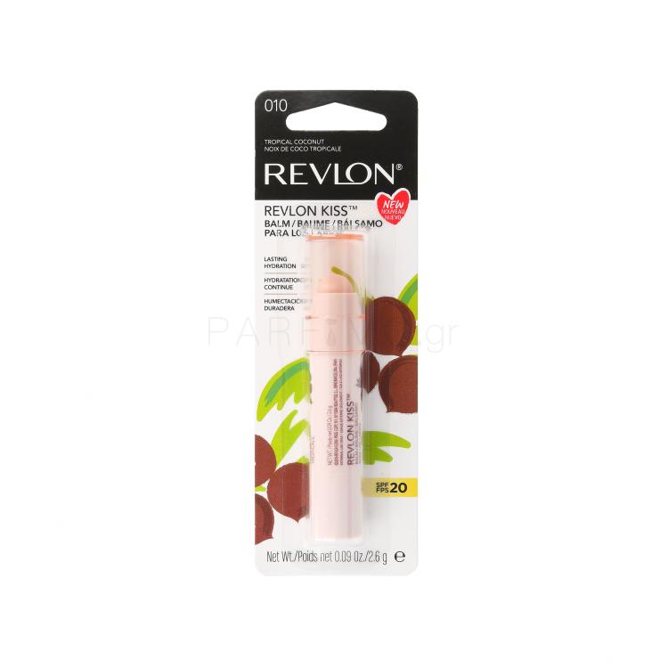 Revlon Revlon Kiss SPF20 Βάλσαμο για τα χείλη για γυναίκες 2,6 gr Απόχρωση 010 Tropical Coconut