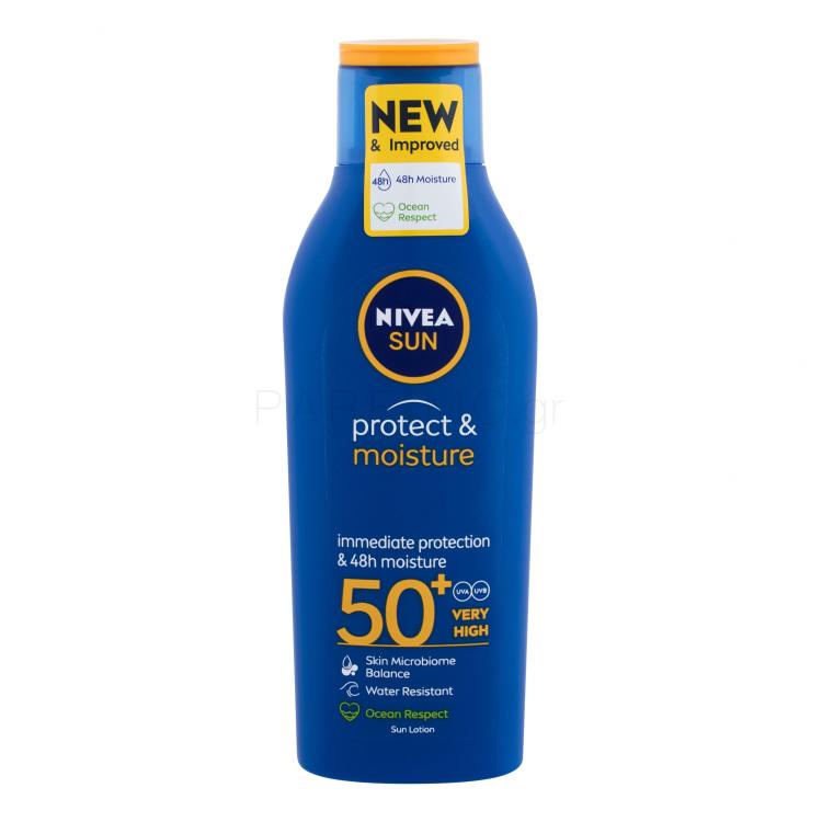Nivea Sun Protect &amp; Moisture SPF50+ Αντιηλιακό προϊόν για το σώμα 200 ml