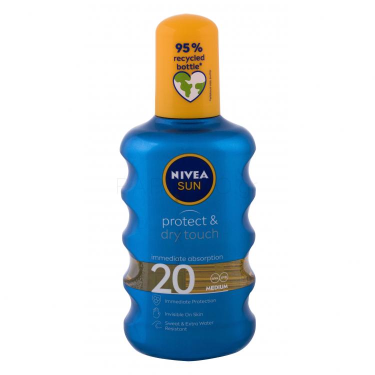 Nivea Sun Protect &amp; Dry Touch Invisible Spray SPF20 Αντιηλιακό προϊόν για το σώμα 200 ml