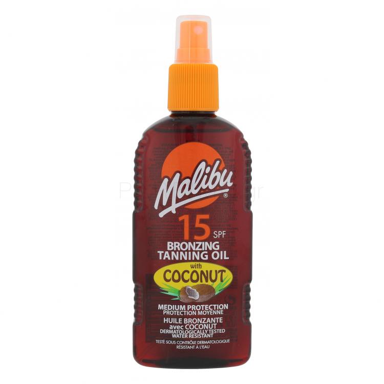 Malibu Bronzing Tanning Oil Coconut SPF15 Αντιηλιακό προϊόν για το σώμα για γυναίκες 200 ml