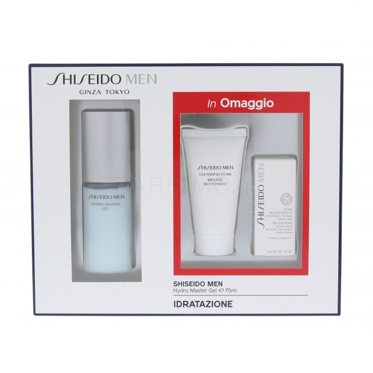 Shiseido MEN Hydro Master Gel Σετ δώρου τζελ προσώπου MEN Hydro Master τζελ 75 ml + αφρό καθαρισμού MEN Cleansing Foam 30 ml +  κρέμα ματίων MEN Total Revitalizer Eye 3 ml