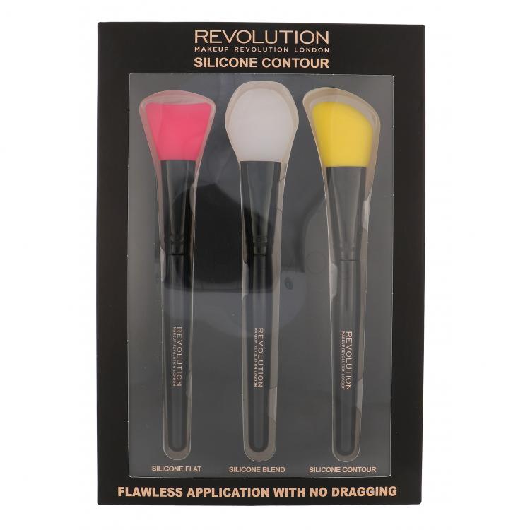 Makeup Revolution London Brushes Σετ δώρου επίπεδο πινέλο 1 τεμ. + πινέλο για την ανάμειξη χρωμάτων 1 τεμ. + πινέλο για το περίγραμμα 1 τεμ.