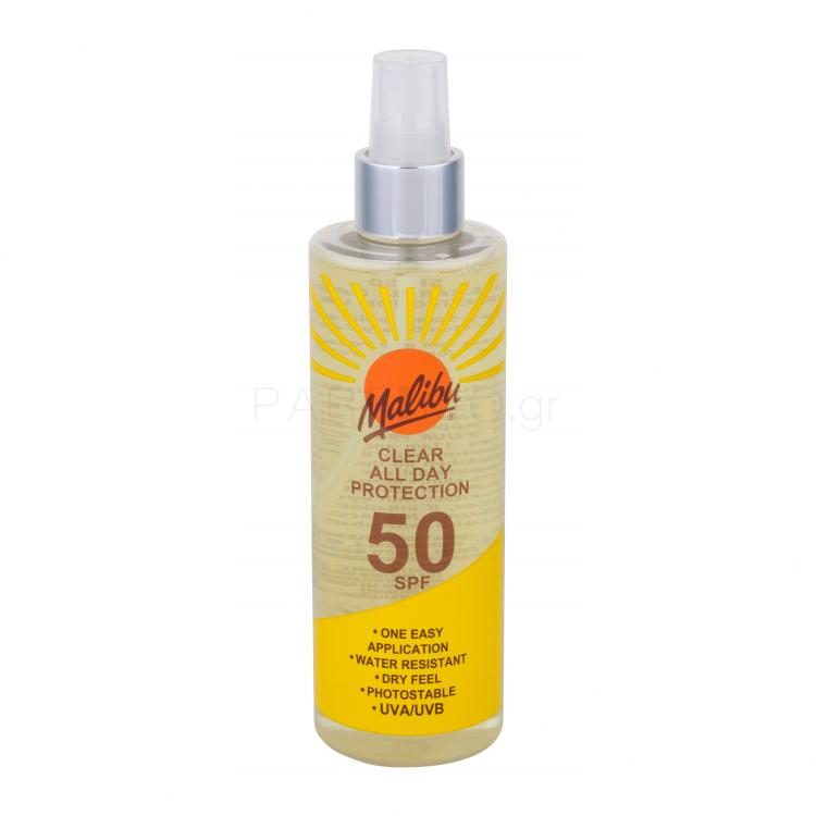 Malibu Clear All Day Protection SPF50 Αντιηλιακό προϊόν για το σώμα 250 ml