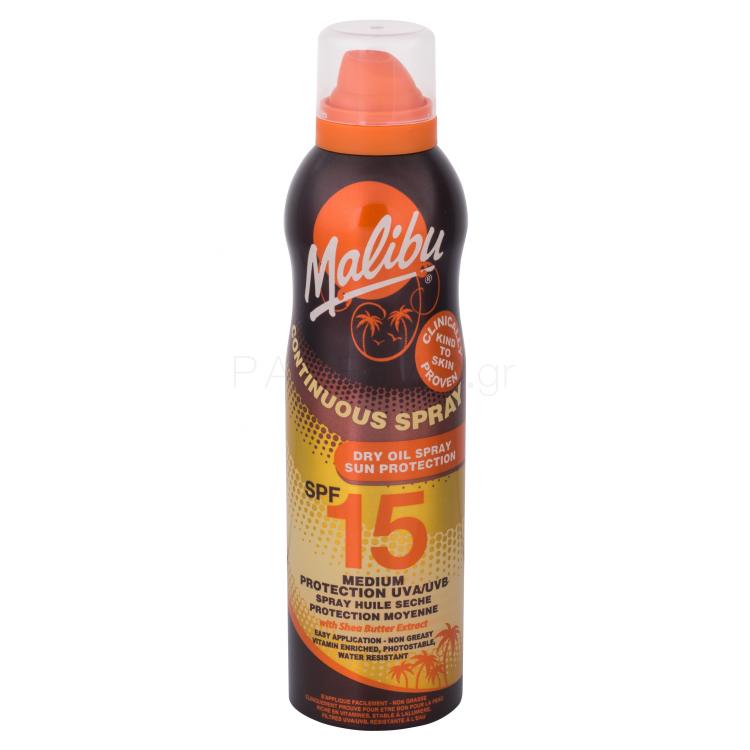 Malibu Continuous Spray Dry Oil SPF15 Αντιηλιακό προϊόν για το σώμα 175 ml