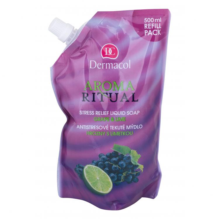 Dermacol Aroma Ritual Grape &amp; Lime Υγρό σαπούνι για γυναίκες Συσκευασία &quot;γεμίσματος&quot; 500 ml