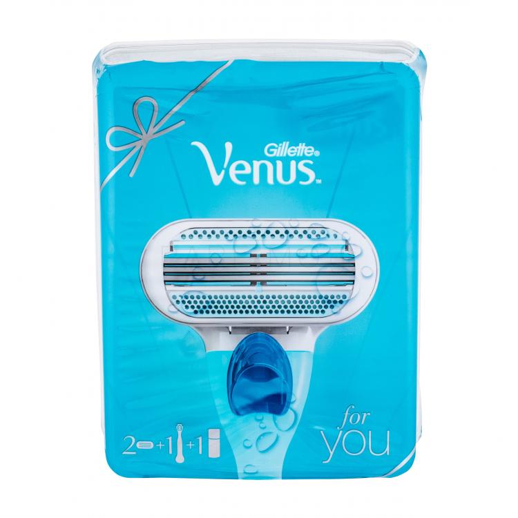 Gillette Venus Σετ δώρου ξυράφι με ένα κεφάλι 1 κομ + ανταλλακτικά κεφάλια 1 κομ + τζελ ξυρίσματος Satin Care Pure &amp; Delicate 75 ml