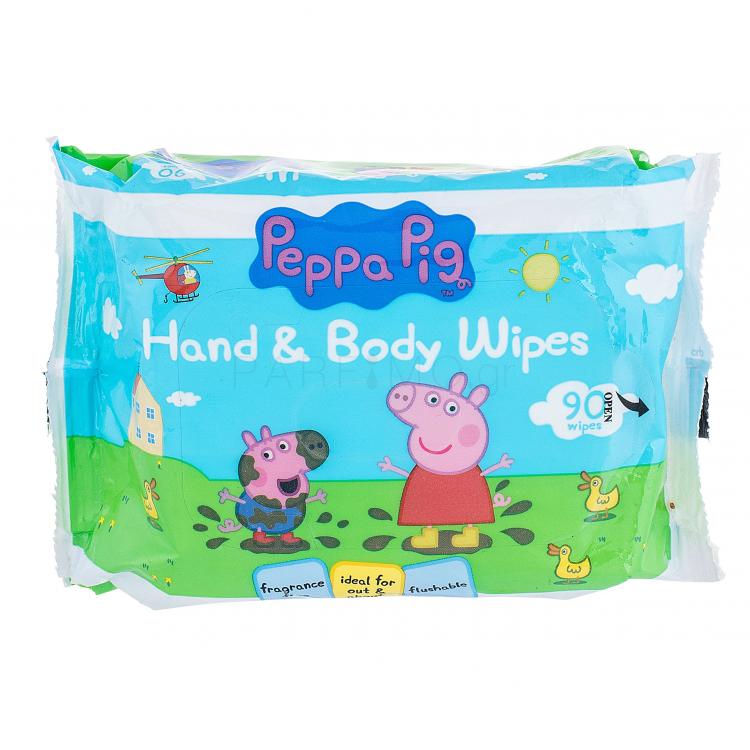 Peppa Pig Peppa Hand &amp; Face Wipes Καθαριστικά μαντηλάκια για παιδιά 90 τεμ