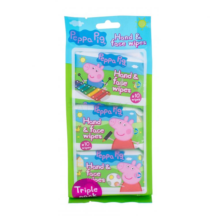 Peppa Pig Peppa Hand &amp; Face Wipes Καθαριστικά μαντηλάκια για παιδιά 30 τεμ