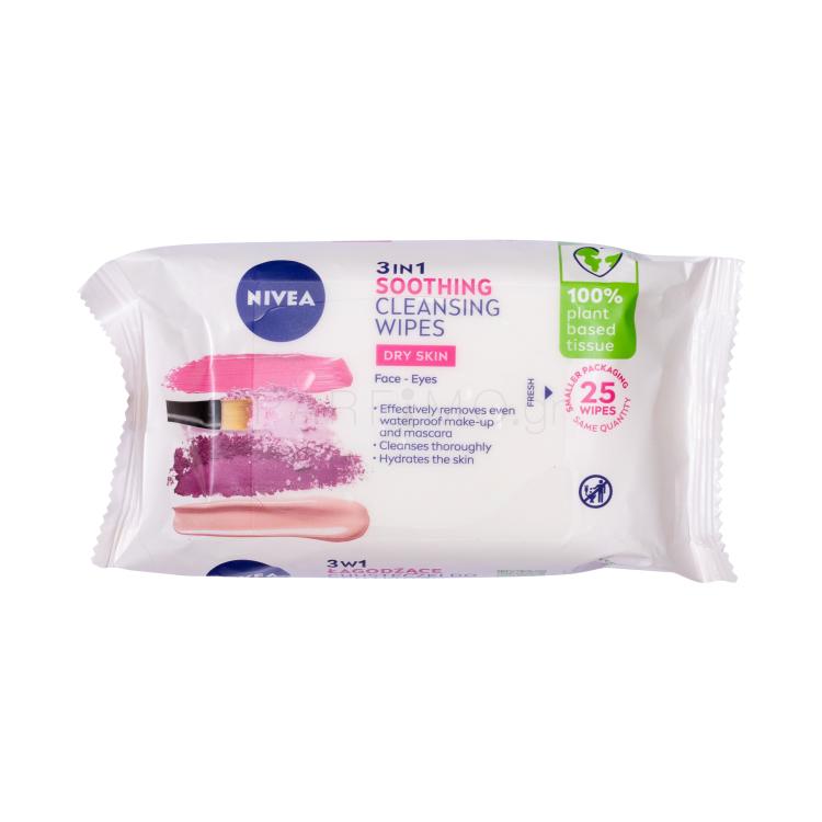 Nivea Cleansing Wipes Gentle 3in1 Καθαριστικά μαντηλάκια για γυναίκες 25 τεμ
