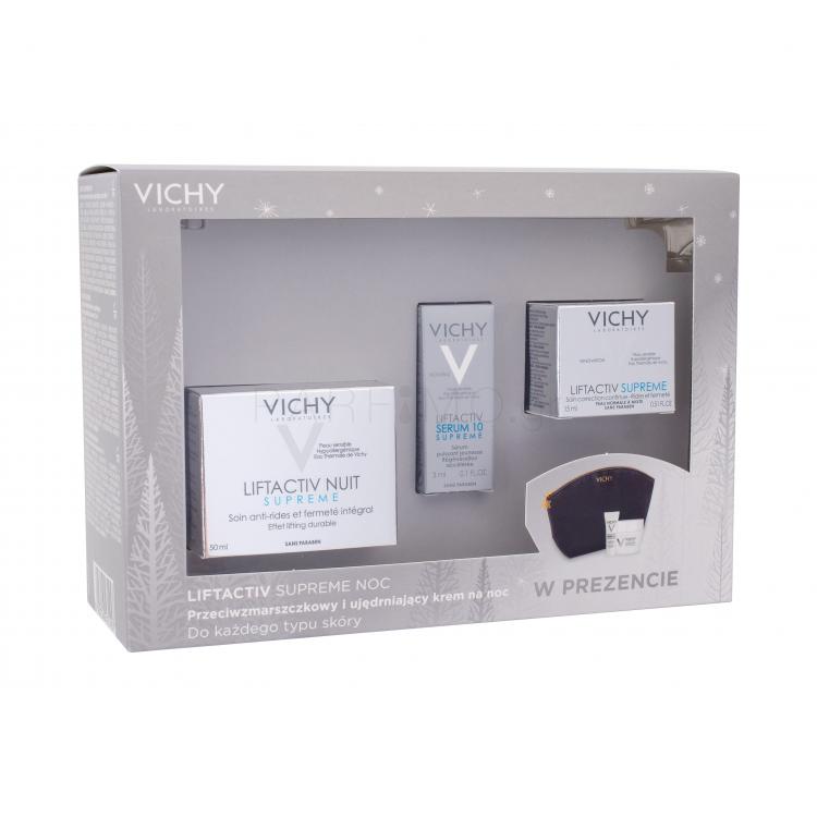 Vichy Liftactiv Supreme Σετ δώρου νυκτερινή φροντίδα προσώπου 50 ml + ημερήσια φροντίδα προσώπου 15 ml +ορός προσώπου 3 мл + καλλυντική τσάντα