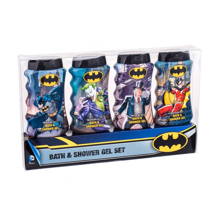 DC Comics Batman Σετ δώρου αφρόλουτρο 4x75 ml - Batman, Joker, Penguin, Robin