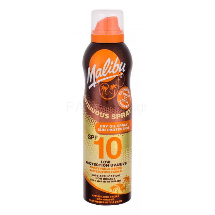 Malibu Continuous Spray Dry Oil SPF10 Αντιηλιακό προϊόν για το σώμα 175 ml