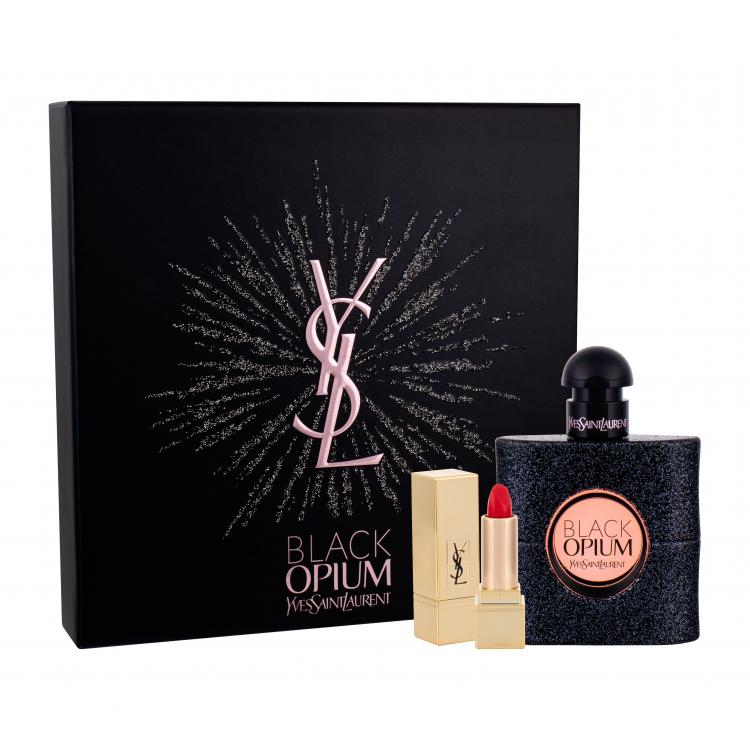 Yves Saint Laurent Black Opium Σετ δώρου για γυναίκες EDP 50 ml +κραγιόν Rouge Pur Couture απόχρωση 1 1,3 ml