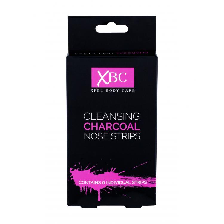 Xpel Body Care Cleansing Charcoal Nose Strips Μάσκα προσώπου για γυναίκες 6 τεμ