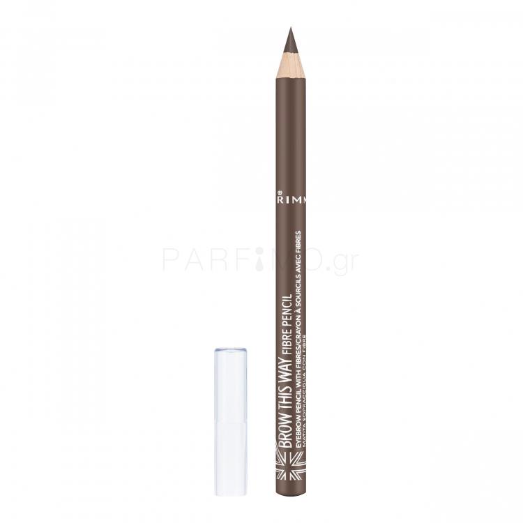 Rimmel London Brow This Way Fibre Pencil Μολύβι για τα φρύδια για γυναίκες 1,08 gr Απόχρωση 002 Medium