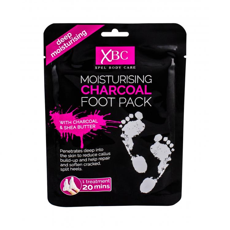Xpel Body Care Charcoal Foot Pack Μάσκα ποδιών για γυναίκες 1 τεμ