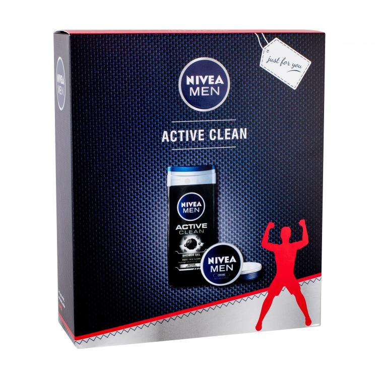 Nivea Men Active Clean Σετ δώρου αφρόλουτρο 250 ml +κρέμα Men Creme 75 ml