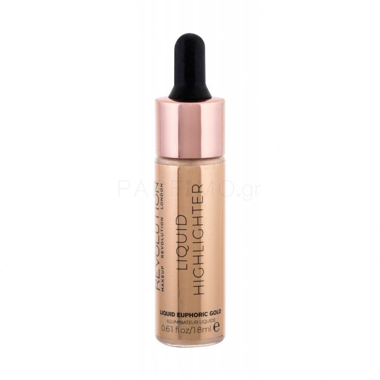 Makeup Revolution London Liquid Highlighter Highlighter για γυναίκες 18 ml Απόχρωση Euphoric Gold