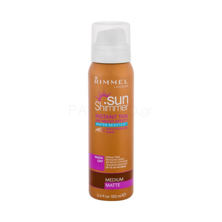 Rimmel London Sun Shimmer Instant Tan Self Tan για γυναίκες 100 ml Απόχρωση Medium