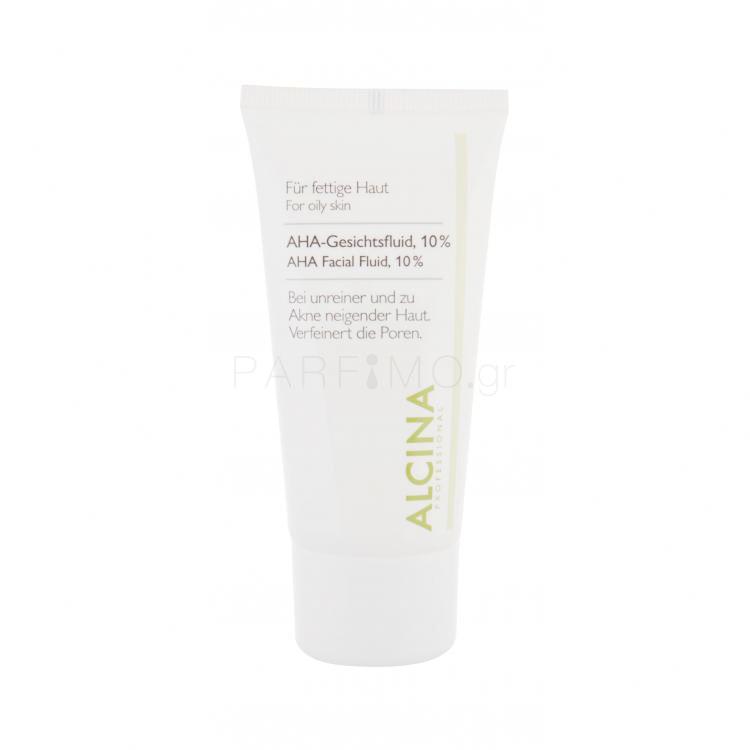 ALCINA For Oily Skin AHA Facial Fluid, 10% Κρέμα προσώπου νύχτας για γυναίκες 50 ml
