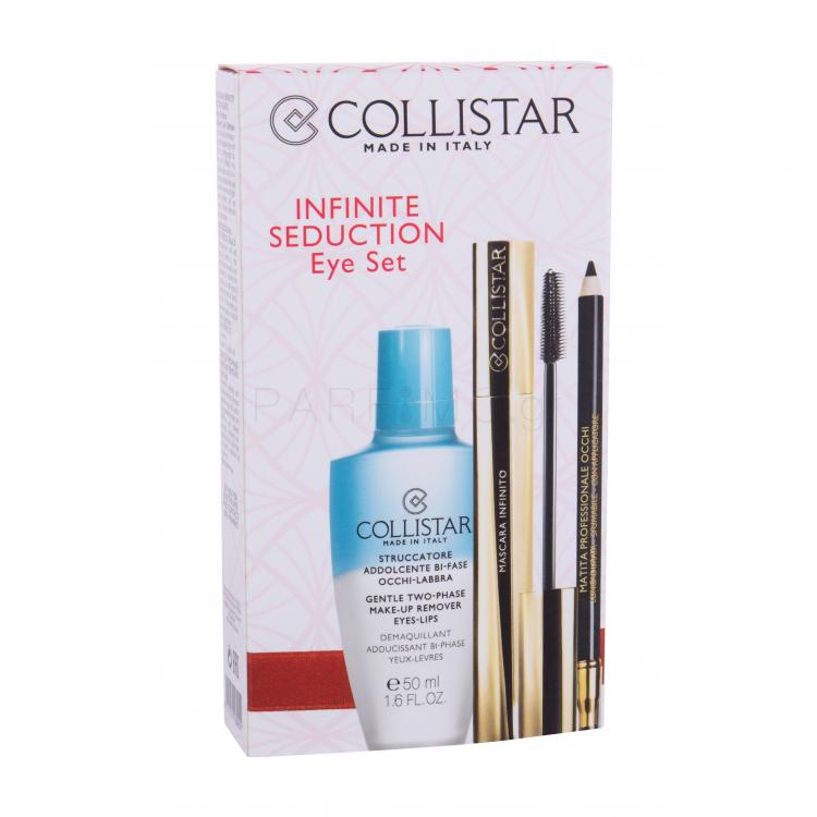 Collistar Infinito Σετ δώρου για γυναίκες μάσκαρα 11 ml +μολύβι ματιών με εφαρμοστή 1,2 g Black + διφασικό προϊόν για  αφαίρεσης μακιγιάζ Gentle Two Phase 50 ml
