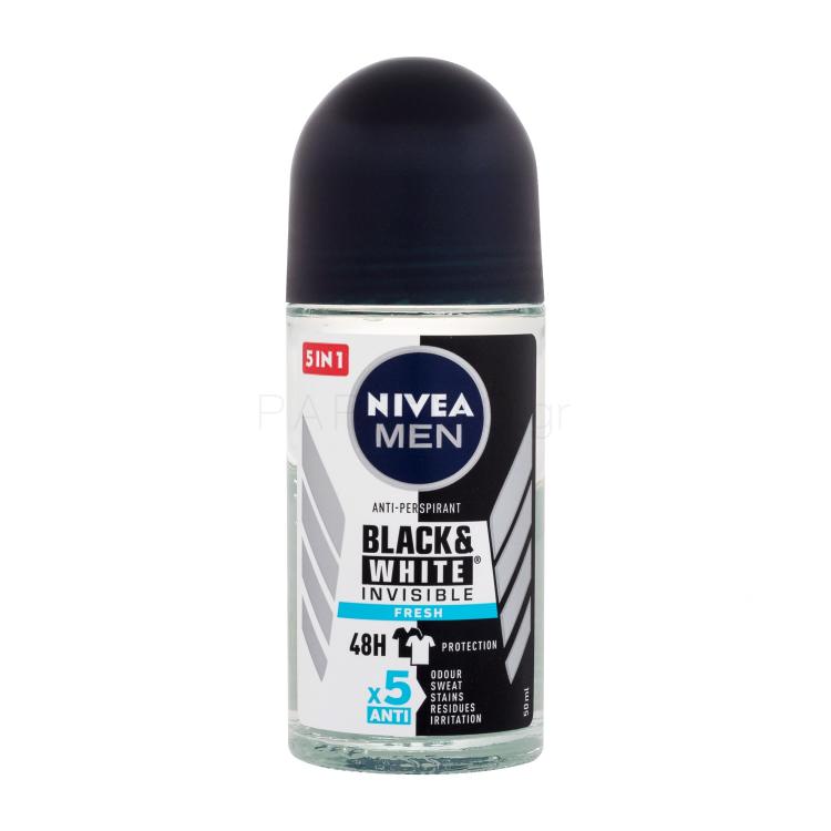 Nivea Men Invisible For Black &amp; White Fresh 48h Αντιιδρωτικό για άνδρες 50 ml