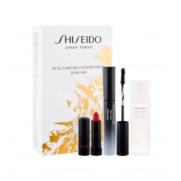 Shiseido Full Lash Multi-Dimension Σετ δώρου μάσκαρα 8 ml + κραγιόν Rouge Rouge 2,5 g RD501 Ruby Copper + αφαίρεση μακιγιάζ ματιών Instant Eye And Lip Makeup Remover 30 ml
