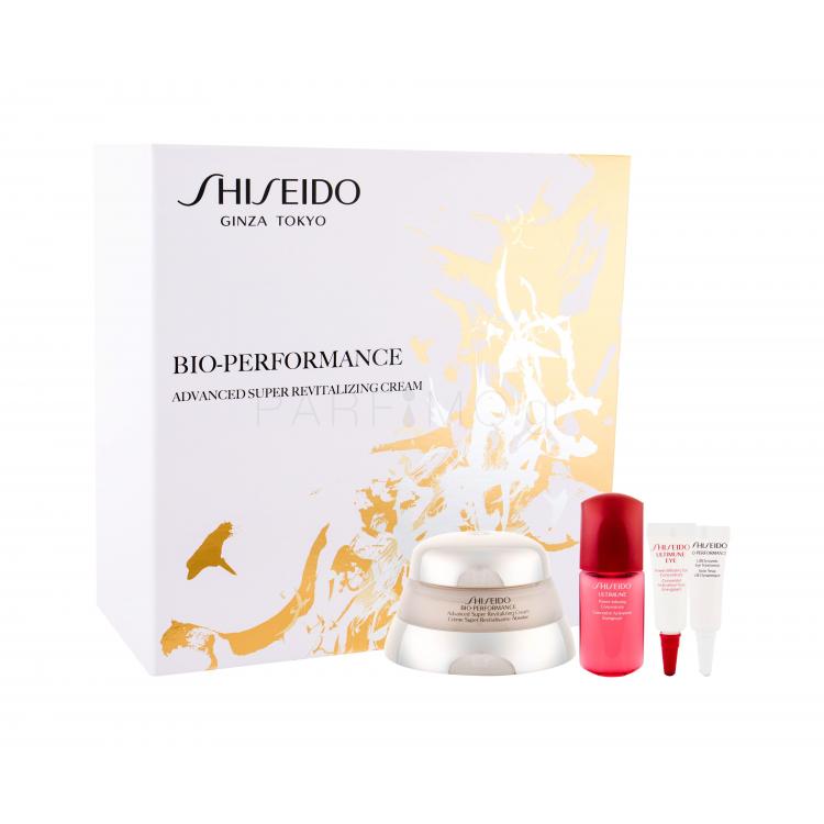 Shiseido Bio-Performance Advanced Super Revitalizing Σετ δώρου ημερήσια φροντίδα προσώπου 50 ml + ορός προσώπου Ultimune 10 ml +φροντίδα ματιών Ultimune 3 ml + φροντίδα ματιών Bio-Performance 3 ml