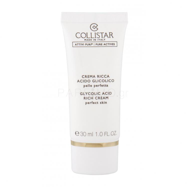 Collistar Pure Actives Glycolic Acid Rich Cream Κρέμα προσώπου ημέρας για γυναίκες 30 ml