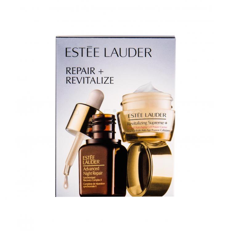 Estée Lauder Revitalizing Supreme+ Σετ δώρου ημερήσια φροντίδα προσώπου 7 ml + ορός προσώπου Advanced Night Repair Synchronized Recovery Complex II 7 ml