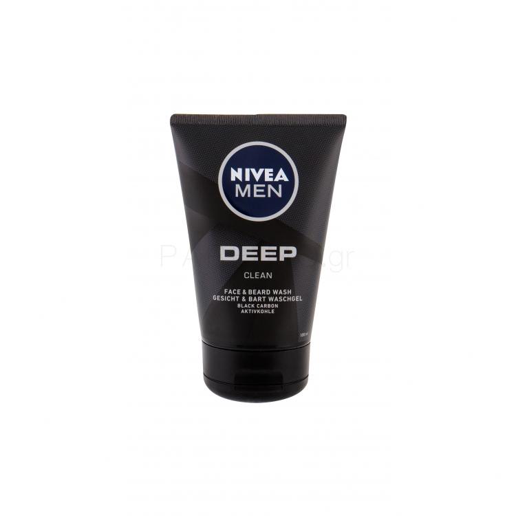 Nivea Men Deep Clean Face &amp; Beard Αφρόλουτρο για άνδρες 100 ml