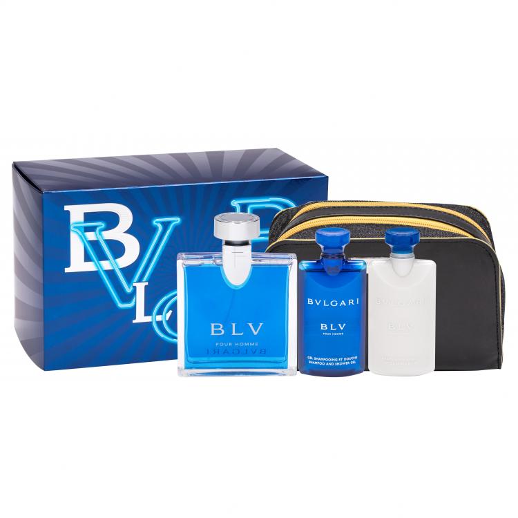 Bvlgari BLV Pour Homme Σετ δώρου EDT 100ml + 75ml βάλσαμο για μετά το ξύρισμα + 75ml αφρόλουτρο + καλλυντική τσάντα