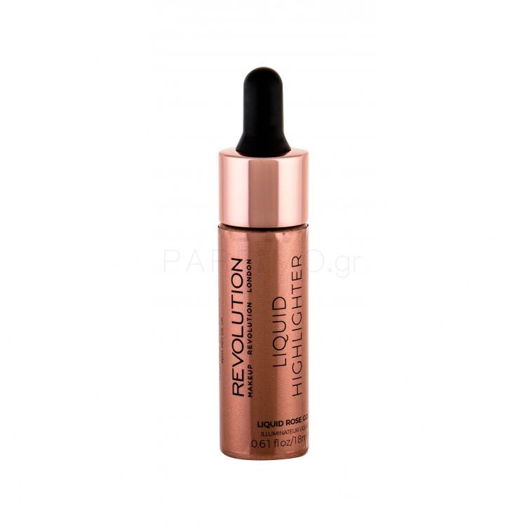 Makeup Revolution London Liquid Highlighter Highlighter για γυναίκες 18 ml Απόχρωση Rose Gold