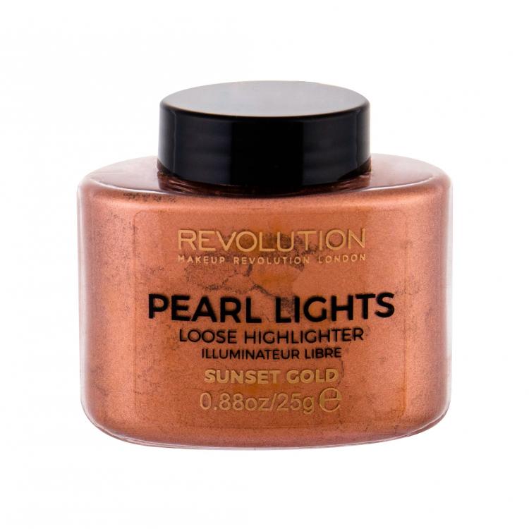 Makeup Revolution London Pearl Lights Highlighter για γυναίκες 25 gr Απόχρωση Sunset Gold