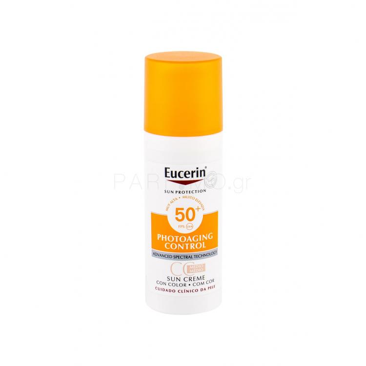 Eucerin Sun Protection Photoaging Control CC Cream SPF50+ Αντιηλιακό προϊόν προσώπου για γυναίκες 50 ml Απόχρωση Medium