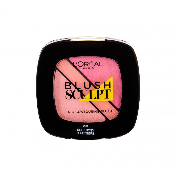 L&#039;Oréal Paris Blush Sculpt Trio Ρουζ για γυναίκες 4 gr Απόχρωση 201 Soft Rosy