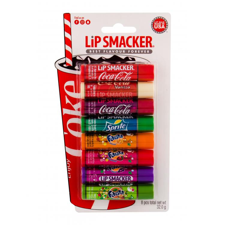 Lip Smacker Coca-Cola Party Mix Lip Balm Kit Σετ δώρου βάλσαμο χειλιών 8 x 4 g