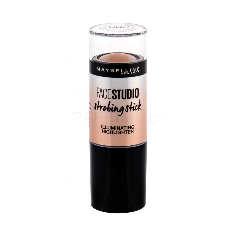 Maybelline FaceStudio Strobing Stick Highlighter για γυναίκες 9 gr Απόχρωση 200 Medium-Nude Glow