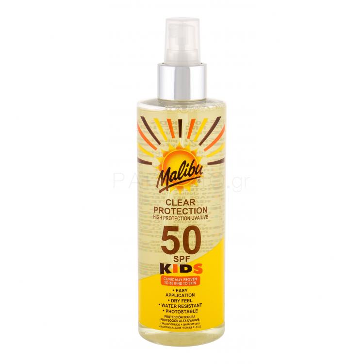 Malibu Kids Clear Protection SPF50 Αντιηλιακό προϊόν για το σώμα για παιδιά 250 ml