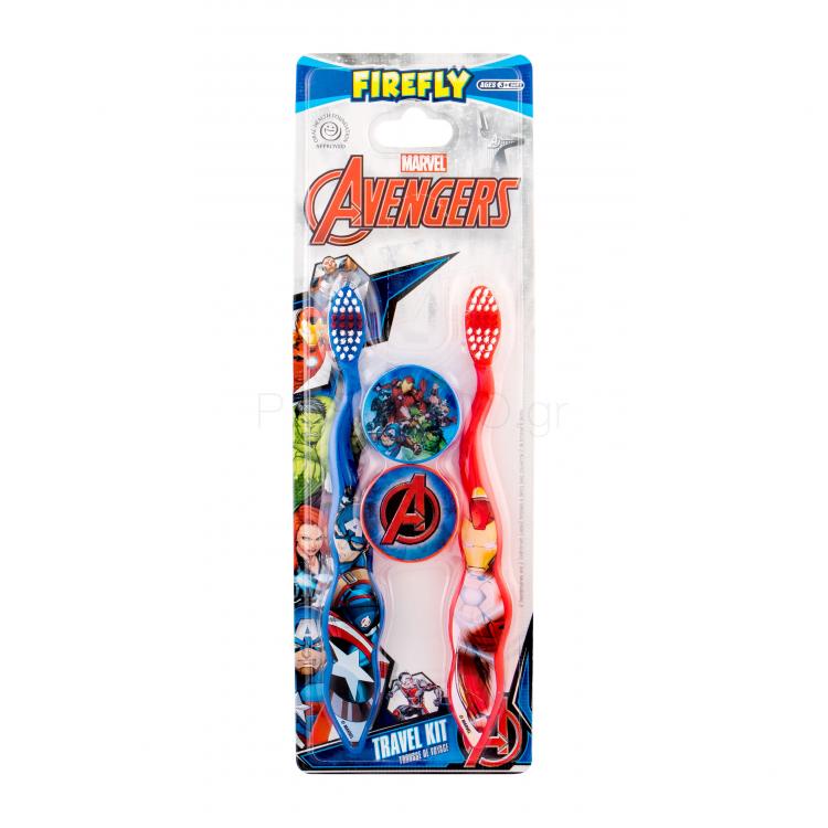 Marvel Avengers Toothbrush Σετ δώρου οδοντόβουρτσα 2 κομ. + νεσεσέρ 2 κομ.