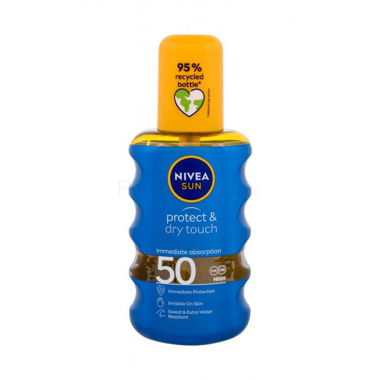 Nivea Sun Protect &amp; Dry Touch Invisible Spray SPF50 Αντιηλιακό προϊόν για το σώμα 200 ml