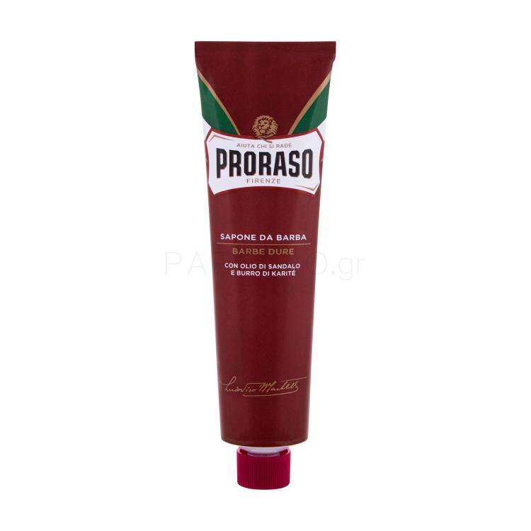 PRORASO Red Shaving Soap In A Tube Αφροί ξυρίσματος για άνδρες 150 ml
